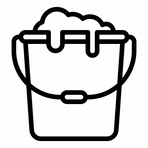 Bucket, water, soap, laundry, clean, housework, household icon - Download on Iconfinder