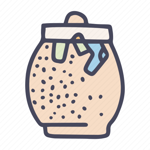 Laundry, basket, washing, full, ditry, messy icon - Download on Iconfinder