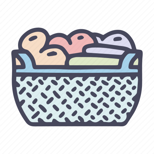 Laundry, basket, washing, routine, dirty, wicker icon - Download on Iconfinder