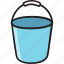 bucket, household, pail, tool, water container 