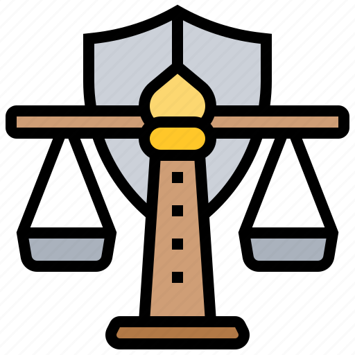 Balance, enforcement, justice, law, shield icon - Download on Iconfinder
