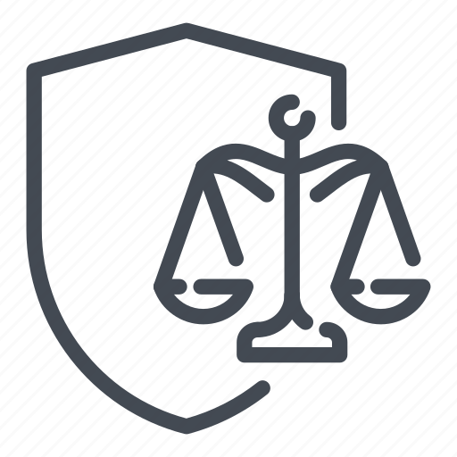 Law, scale, justice, court, judge, shield, protection icon - Download on Iconfinder