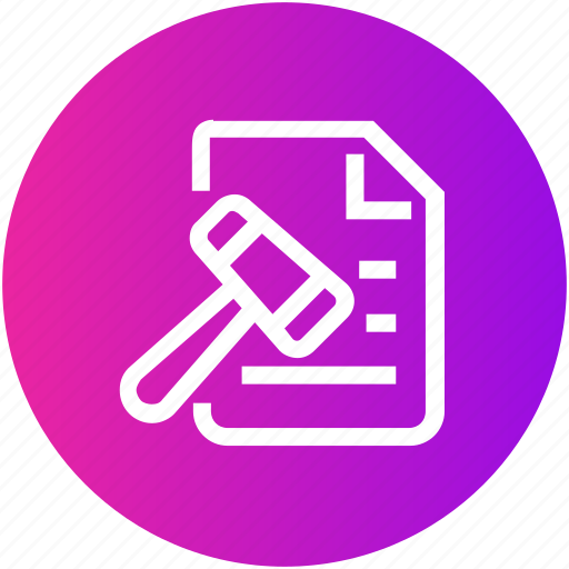 Document, hammer, judge, justice, law, legal icon - Download on Iconfinder