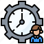 avatar, bubble, businessman, clock, speech, time 