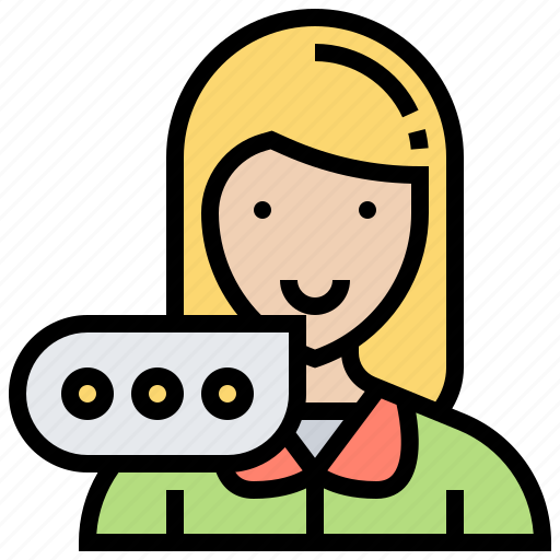 Chat, communication, conversation, speak, woman icon - Download on Iconfinder