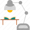 table, lamp, light, study, desk, education, electric
