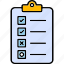 clipboard, test, list, form, board, paper, checklist 