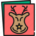deer, christmas, card, invitation, mail, envelope
