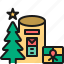 postbox, mailbox, christmas, pine, tree, winter 