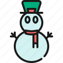 snowman, winter, ice, scarf, doll, snow