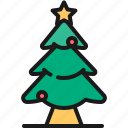 christmas, star, decoration, pine, bauble, tree