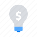 budget plan, bulb, business idea