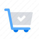 checkmark, complete, shopping cart