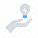bulb, hand, idea