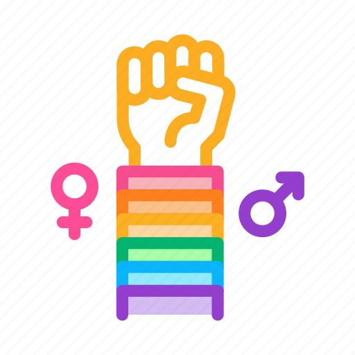 Community, flag, gesture, hand, human, lgbt, linear icon - Download on Iconfinder