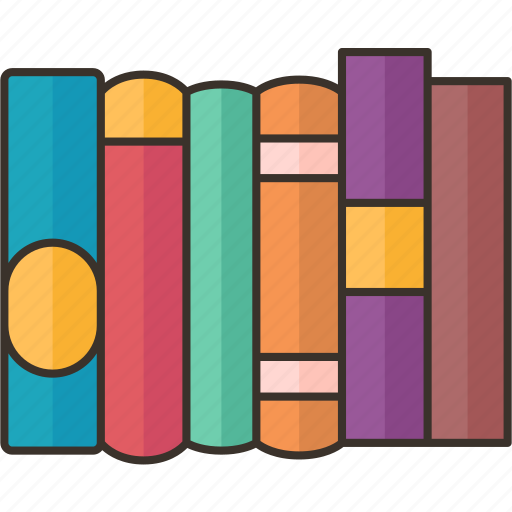 Books, colorful, bookshelf, literature, reading icon - Download on Iconfinder