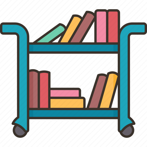 Books, trolley, library, cart, wheels icon - Download on Iconfinder