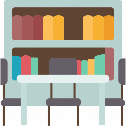 Library, interior, bookshelves, study, literature icon - Download on Iconfinder