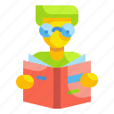 avatar, book, education, library, reading, school, user