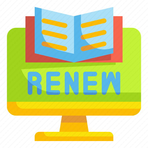 Book, computer, library, loan, online, renew, school icon - Download on Iconfinder