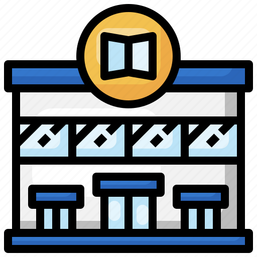 Library, bookshop, bookstore, education, building icon - Download on Iconfinder