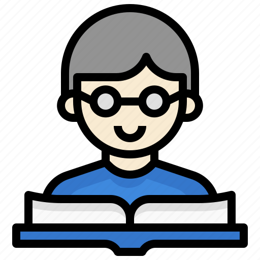 Reading, man, student, book icon - Download on Iconfinder