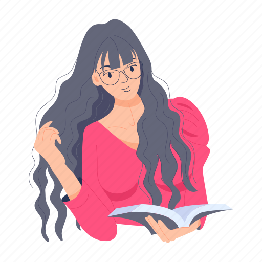Student reading, student studying, girl studying, book reading, girl reading icon - Download on Iconfinder