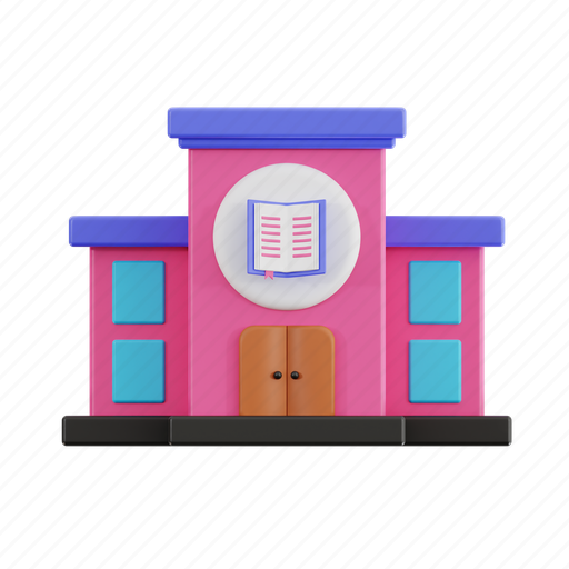 Library building, library, building, architecture, book, books, reading place 3D illustration - Download on Iconfinder