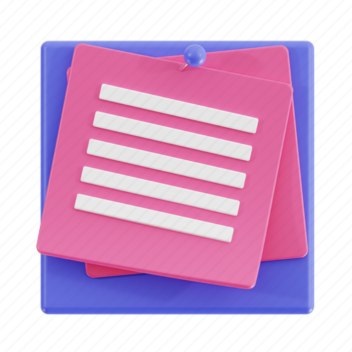 Notes, paper, document, file, list, note, notebook 3D illustration - Download on Iconfinder