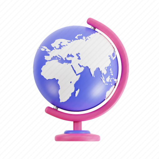 Table globe, globe, geography, earth, map, world, desk globe 3D illustration - Download on Iconfinder
