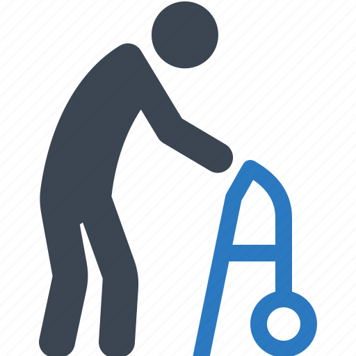 Long term care, old man, walker, life insurance icon - Download on Iconfinder