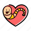 worm, snake, lifestyle, heart, love, insect, favorite 