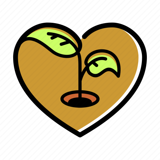 Plant, germ, lifestyle, heart, love, nature, leaf icon - Download on Iconfinder