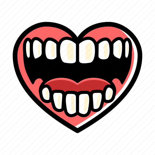 Mouth, tooth, lifestyle, heart, love, dentist, gum icon - Download on Iconfinder