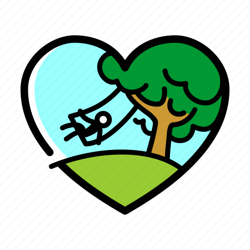 Swing, tree, lifestyle, heart, love, nature, plant icon - Download on Iconfinder