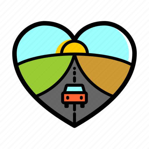 Car, road, lifestyle, heart, love, sun, vehicle icon - Download on Iconfinder