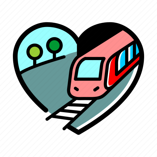 Train, tunnel, lifestyle, heart, love, transport, travel icon - Download on Iconfinder