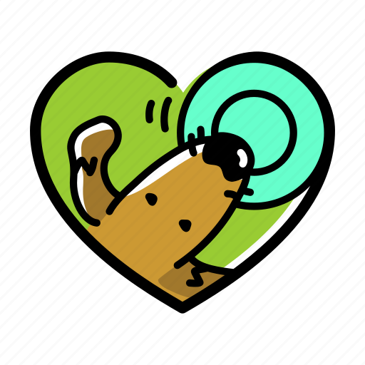 Dog, frisbee, lifestyle, heart, love, animal, pet icon - Download on Iconfinder