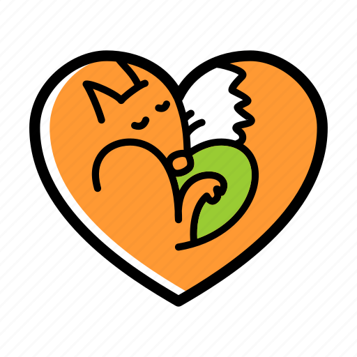 Fox, sleeping, lifestyle, heart, love, animal, romance icon - Download on Iconfinder