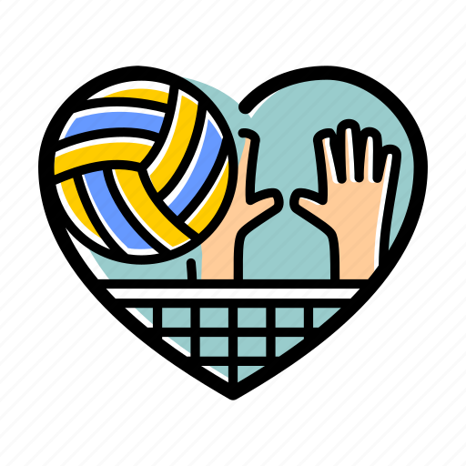Volleyball, sport, lifestyle, heart, love, ball, favorite icon - Download on Iconfinder