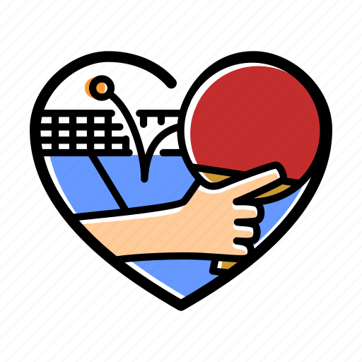 Ping-pong, sport, lifestyle, heart, love, romance, sports icon - Download on Iconfinder