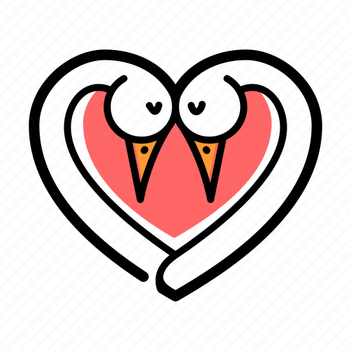 Swan, bird, lifestyle, heart, love, romance, valentines icon - Download on Iconfinder