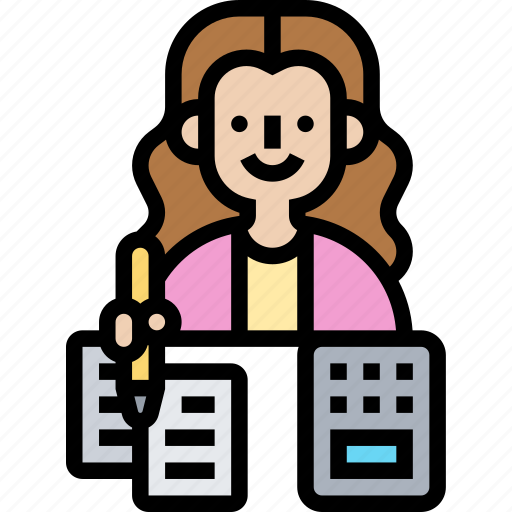 Accountant, financial, accounting, broker, businesswoman icon - Download on Iconfinder
