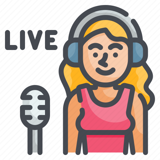 Streamer, live, influencer, entertainment, girl icon - Download on Iconfinder