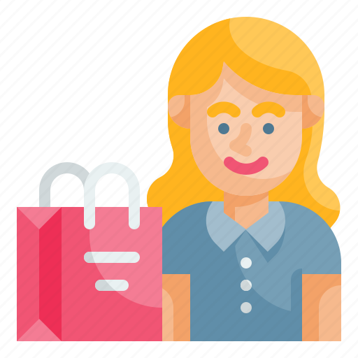 Shopper, shopping, buyer, consumer, woman icon - Download on Iconfinder