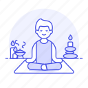aromatherapy, balance, candle, lifestyle, male, meditation, relaxation, spa, stone, zen