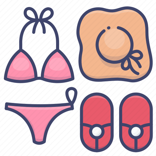Beach, bikini, hat, summer icon - Download on Iconfinder