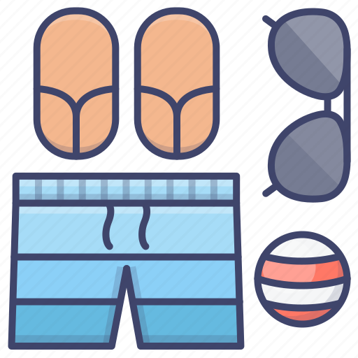 Beach, shorts, slippers, summer icon - Download on Iconfinder