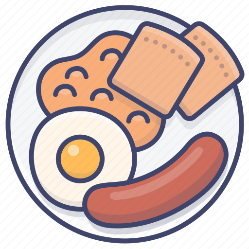 Breakfast, egg, sausage, bread icon - Download on Iconfinder