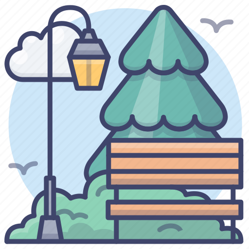 Park, outdoor, bench, landscape icon - Download on Iconfinder